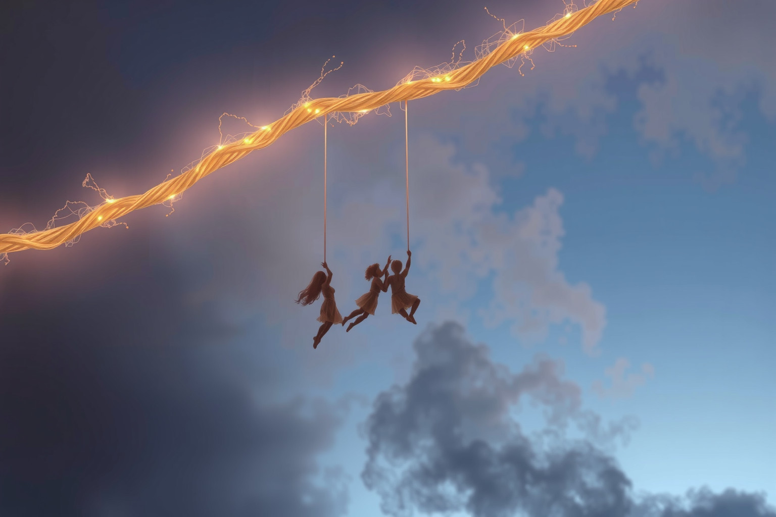 Sognare funi sospese riflette equilibrio nelle relazioni sociali complesse.