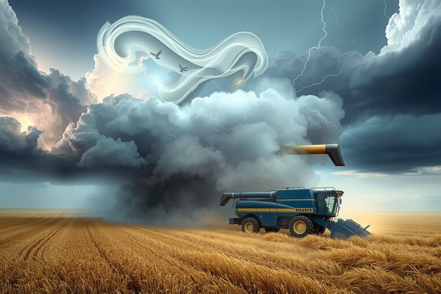 Sognare mietitrebbia in tempesta simboleggia sfide e resilienza.