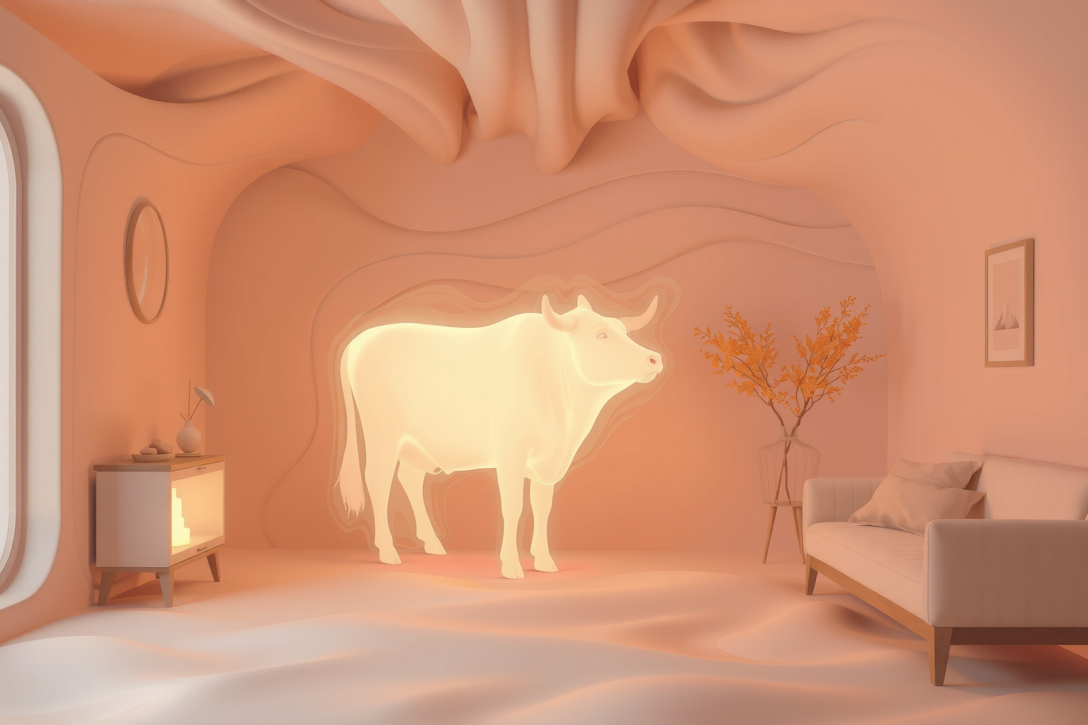 Sognare una mucca in casa simboleggia abbondanza e prosperità familiare.