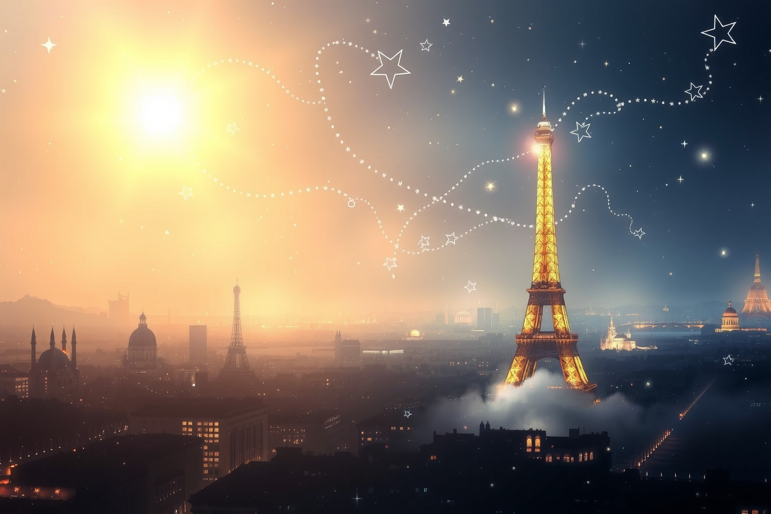 Sognare Parigi di notte simboleggia sogni colmi di speranza.