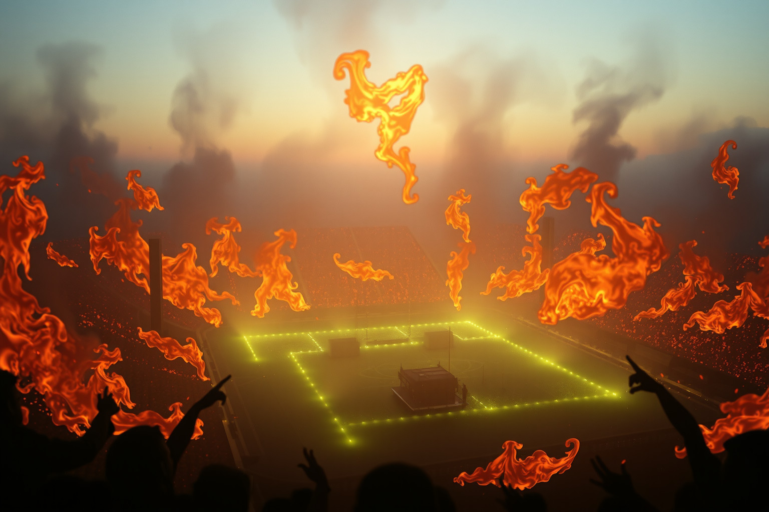 Sognare stadio in fiamme riflette lotte emotive e trasformazioni interiori.