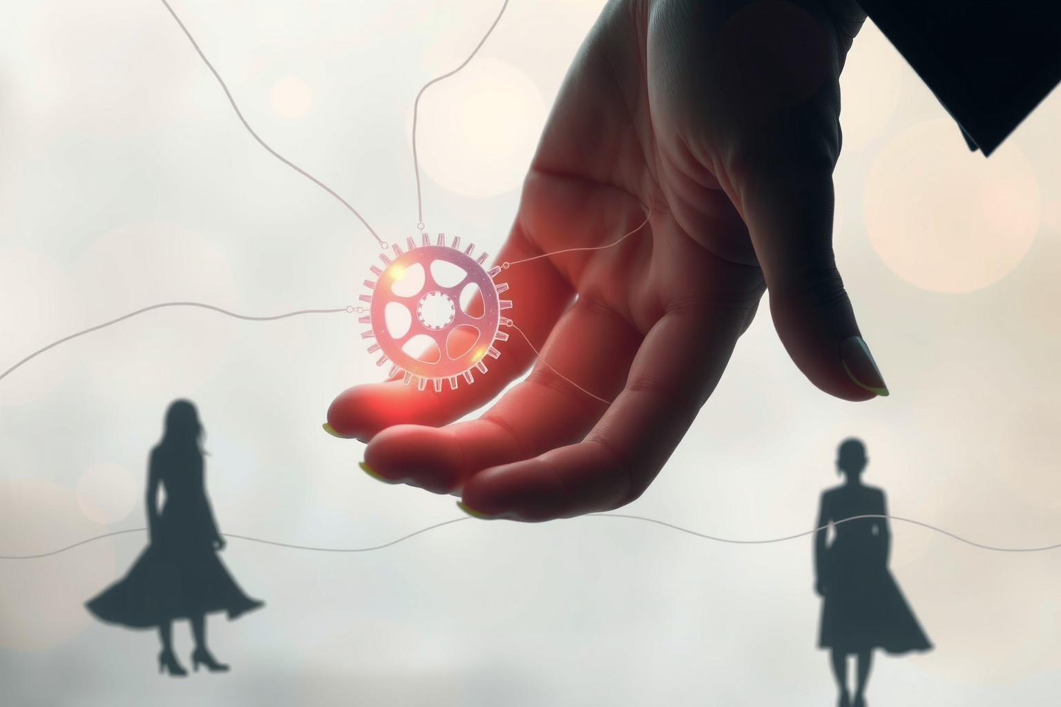 La manovella simboleggia connessioni e dinamiche nei rapporti umani.