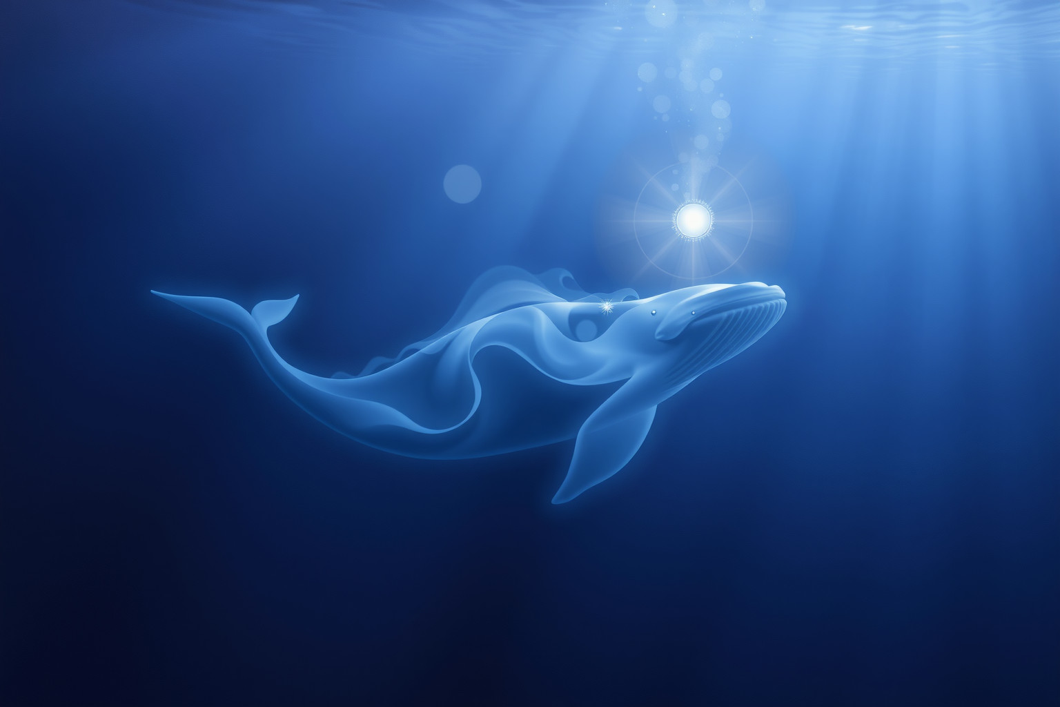 Sognare balene simboleggia intuizione profonda e saggezza interiore.