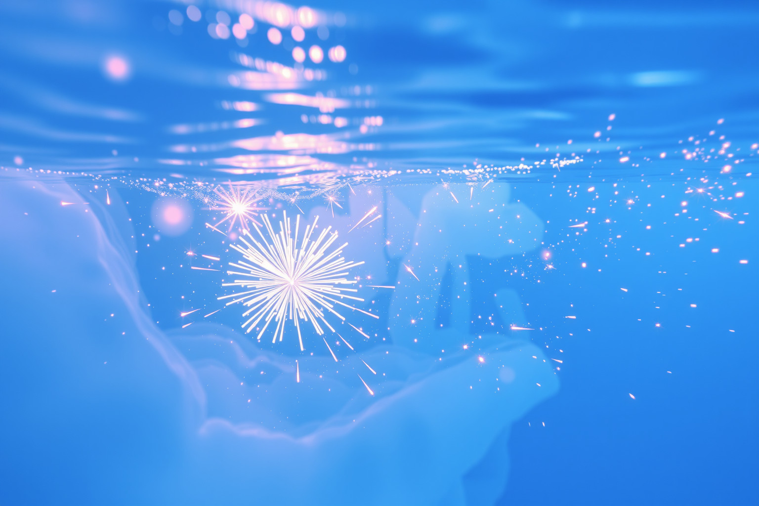 Sognare fuochi d'artificio sott'acqua simboleggia emozioni represse.
