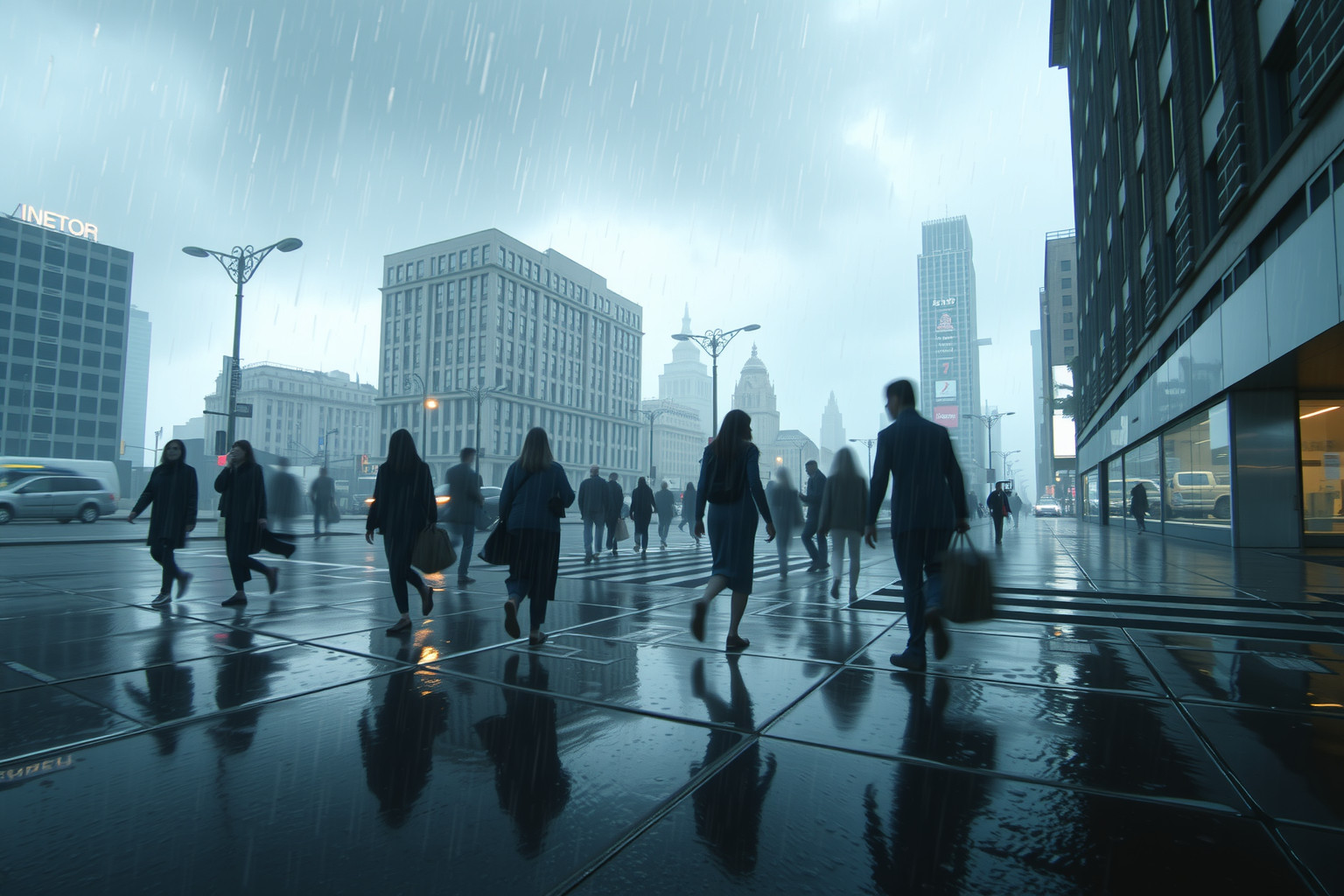 Sognare pioggia urbana simboleggia rinnovamento e purificazione interiore.