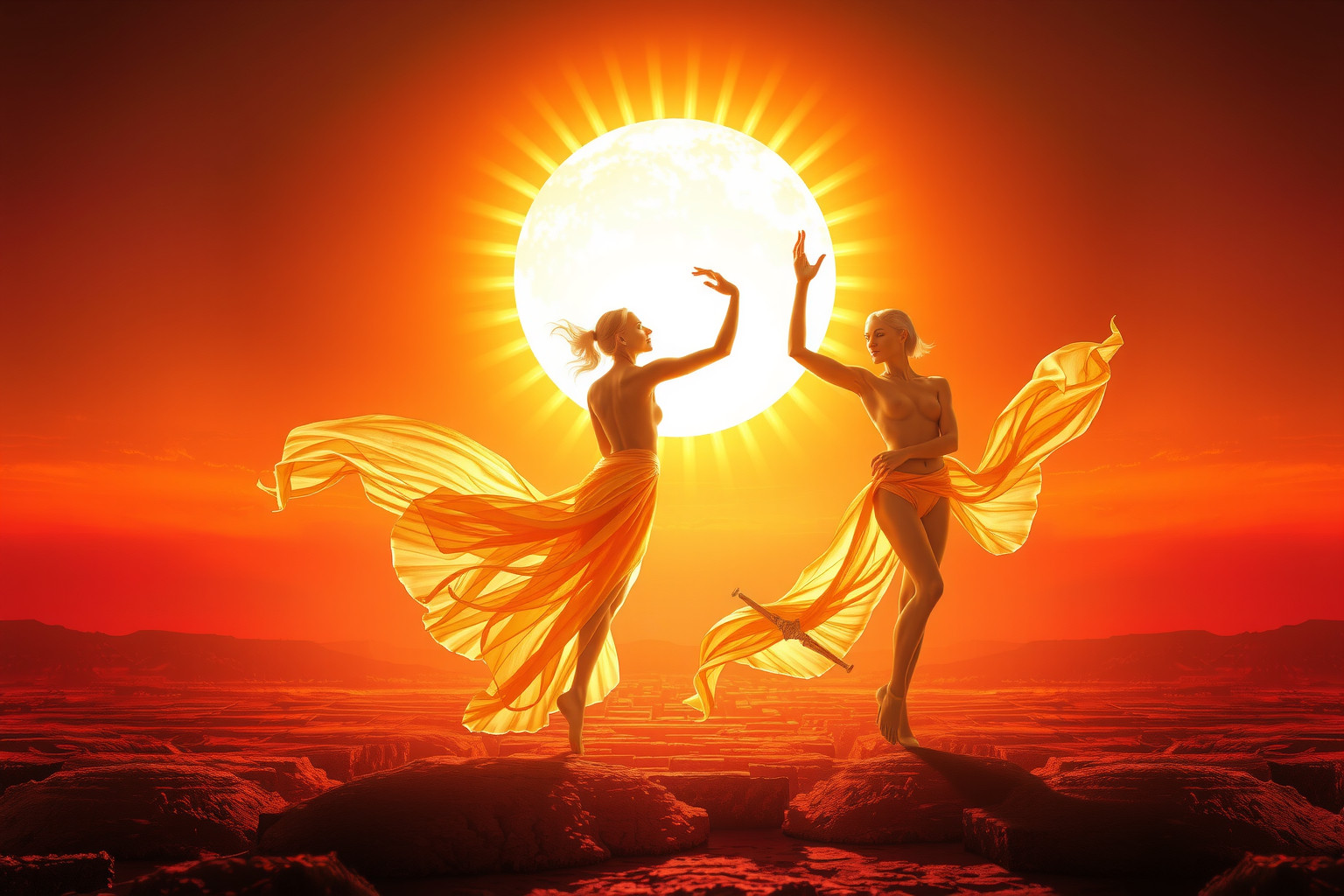 Sognare armi danzanti sotto il sole simboleggia forza e sfida.