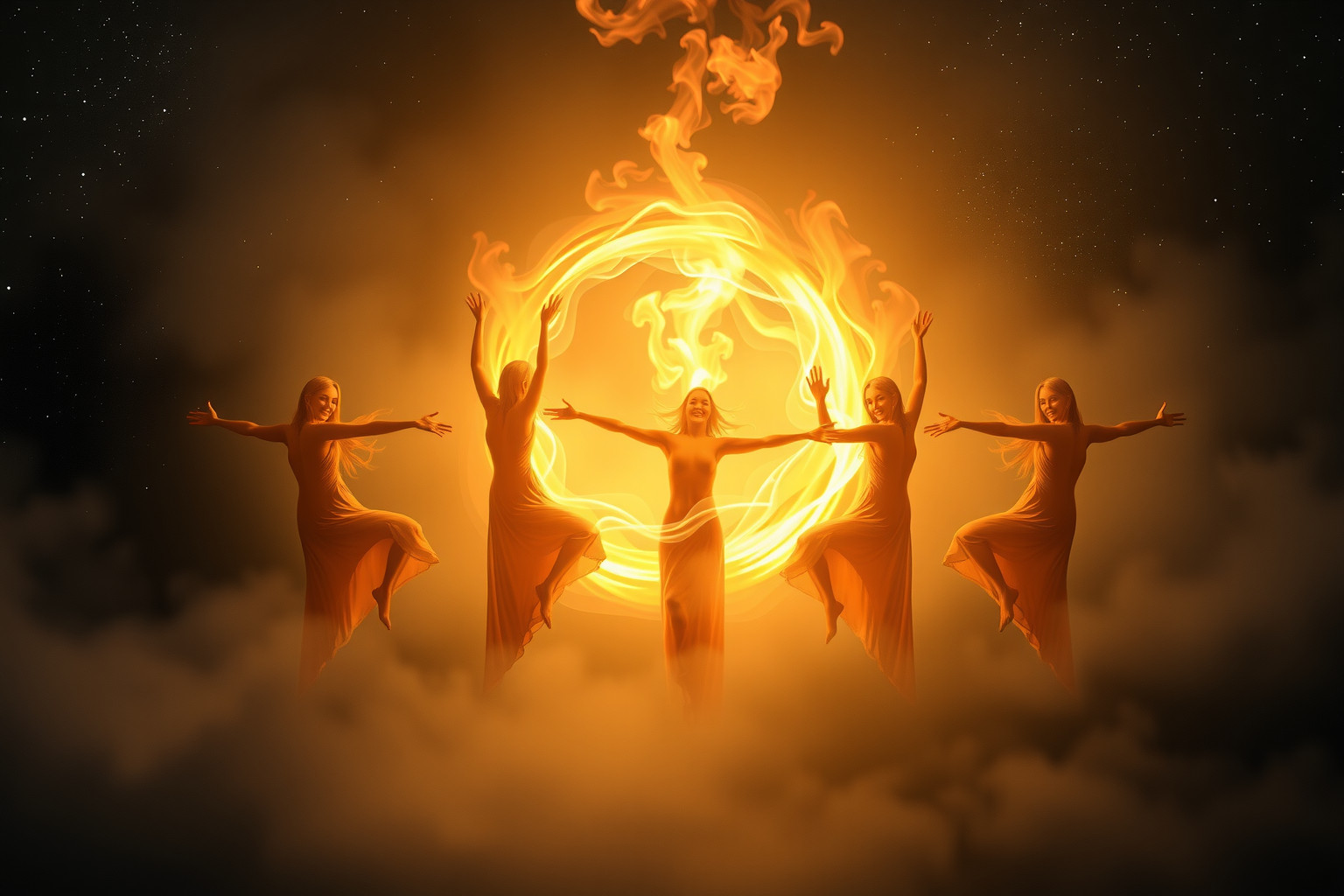 Sognare di danzare intorno al fuoco simboleggia gioia primordiale e libertà.