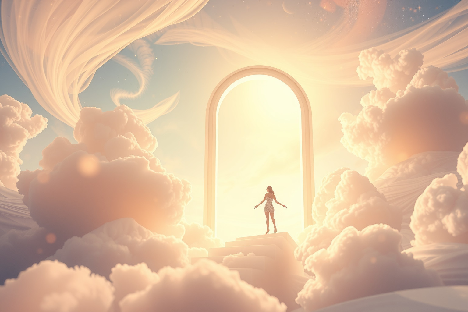 Sognare il regno dei cieli simboleggia pace spirituale e rinascita.