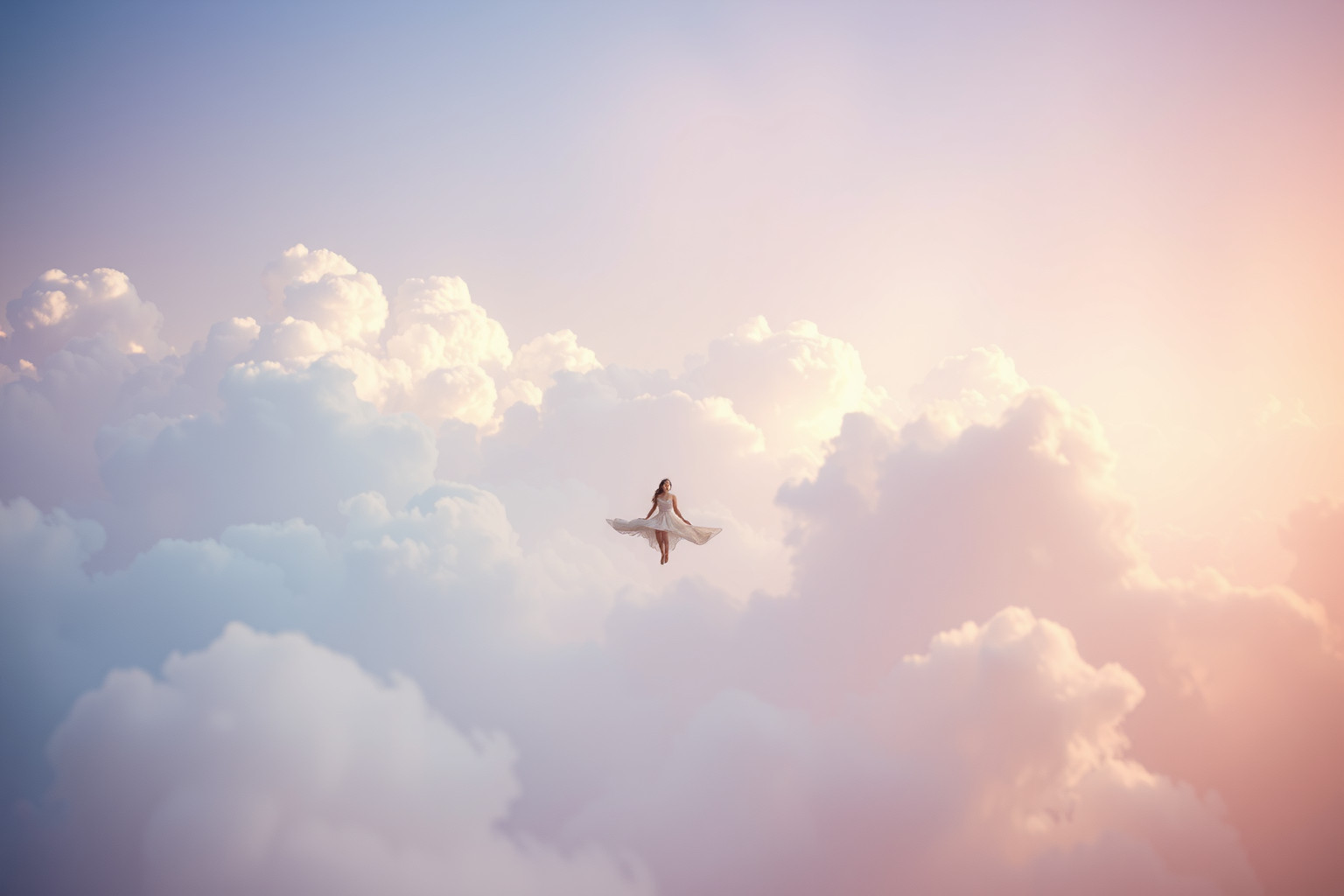 Sognare di fluttuare tra le nuvole simboleggia libertà e serenità.