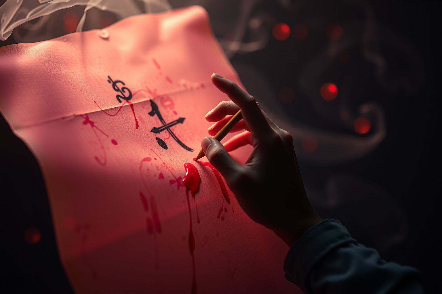 Sognare di scrivere con il sangue simboleggia profonde sofferenze interiori.