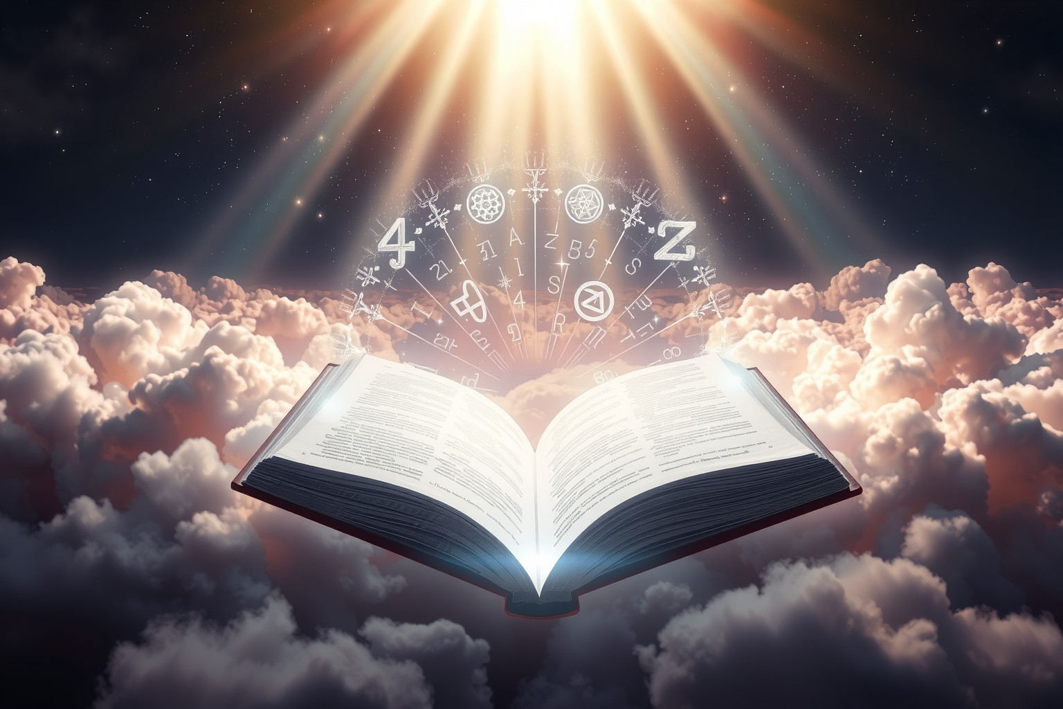 Sognare un libro sacro nel regno dei cieli simboleggia saggezza divina.