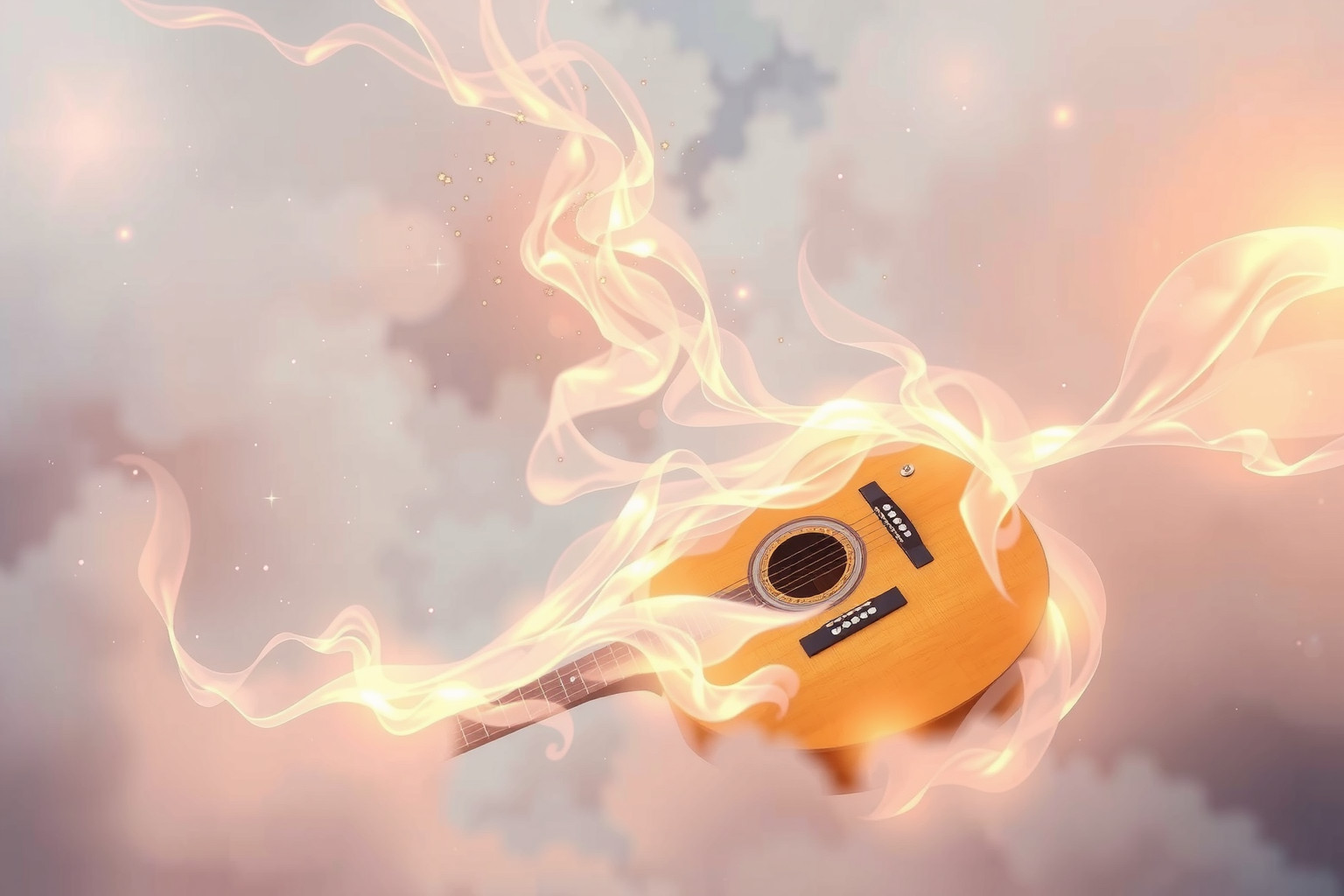 Sognare chitarra in fiamme simboleggia passione e trasformazione interiore.
