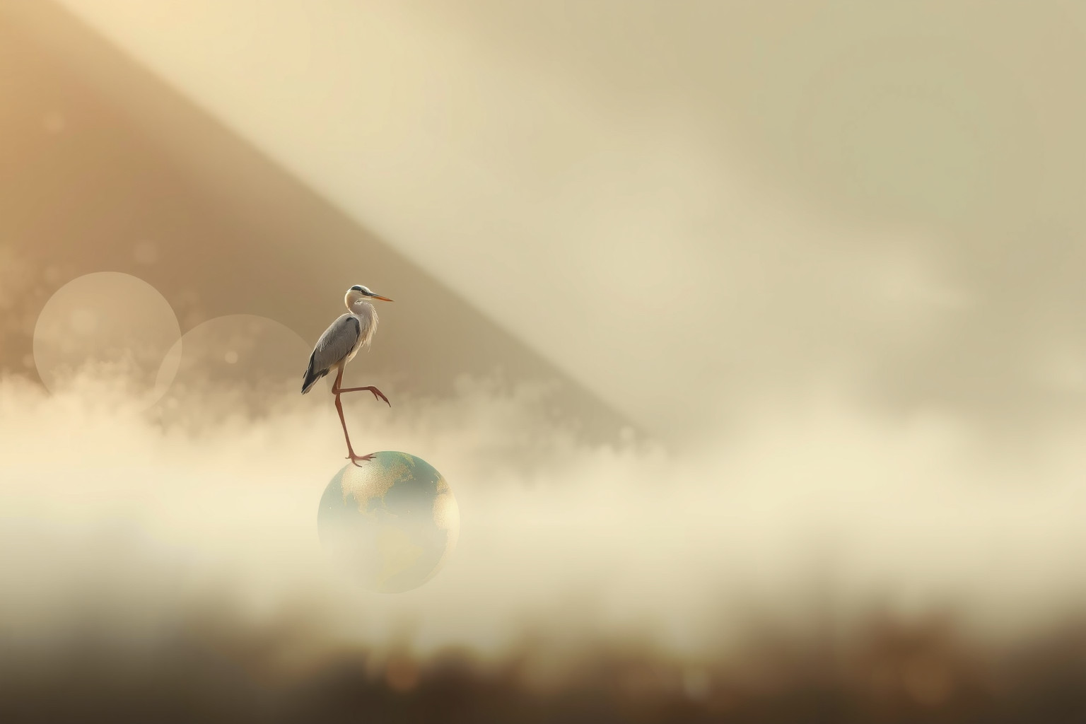 Sognare un airone su una zampa simboleggia equilibrio e pazienza.