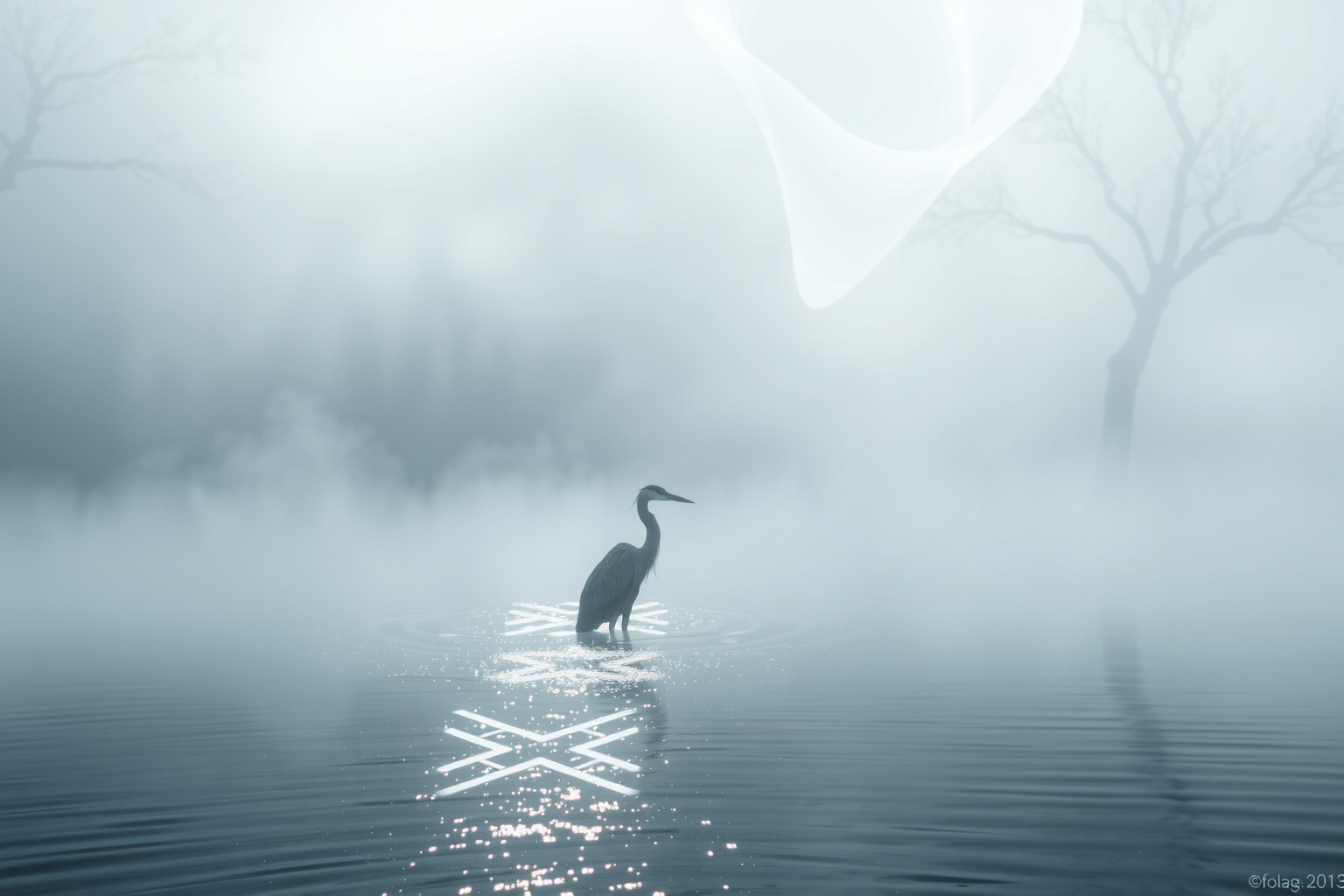 Sognare un airone in un lago simboleggia pace e intuizione profonda.
