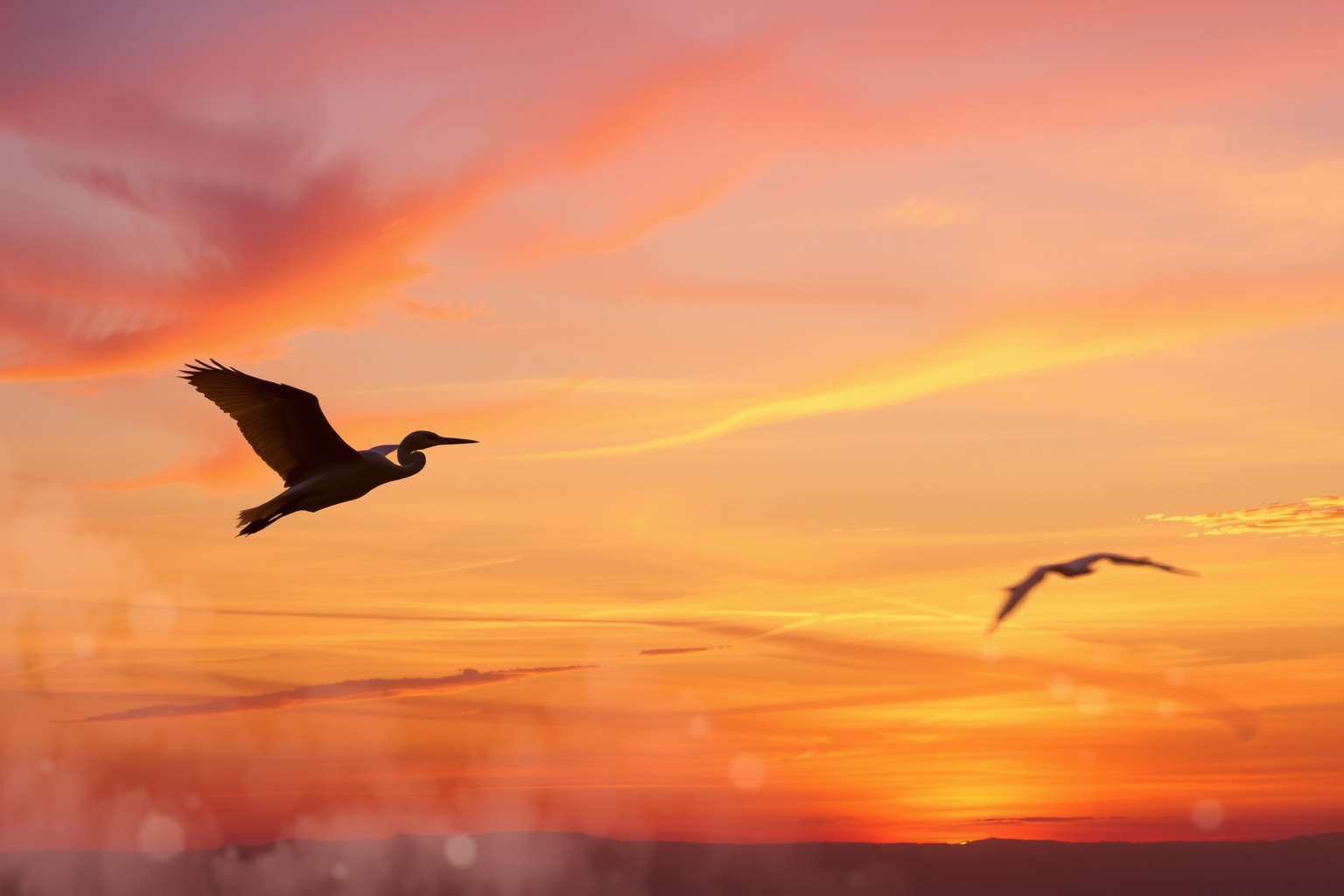 Sognare un airone al tramonto simboleggia pace e trasformazione interiore.