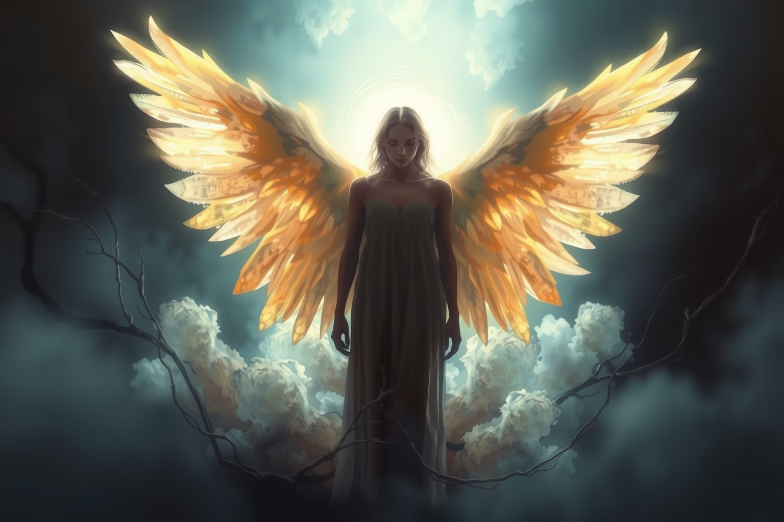 Sognare un angelo custode indica protezione divina contro minacce imminenti.