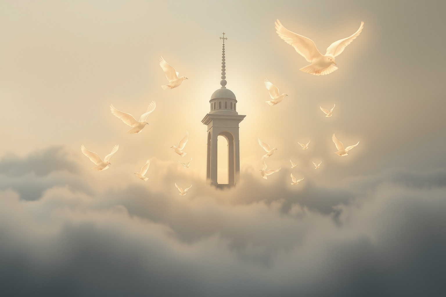 Sognare un campanile con uccelli simboleggia libertà e spiritualità.