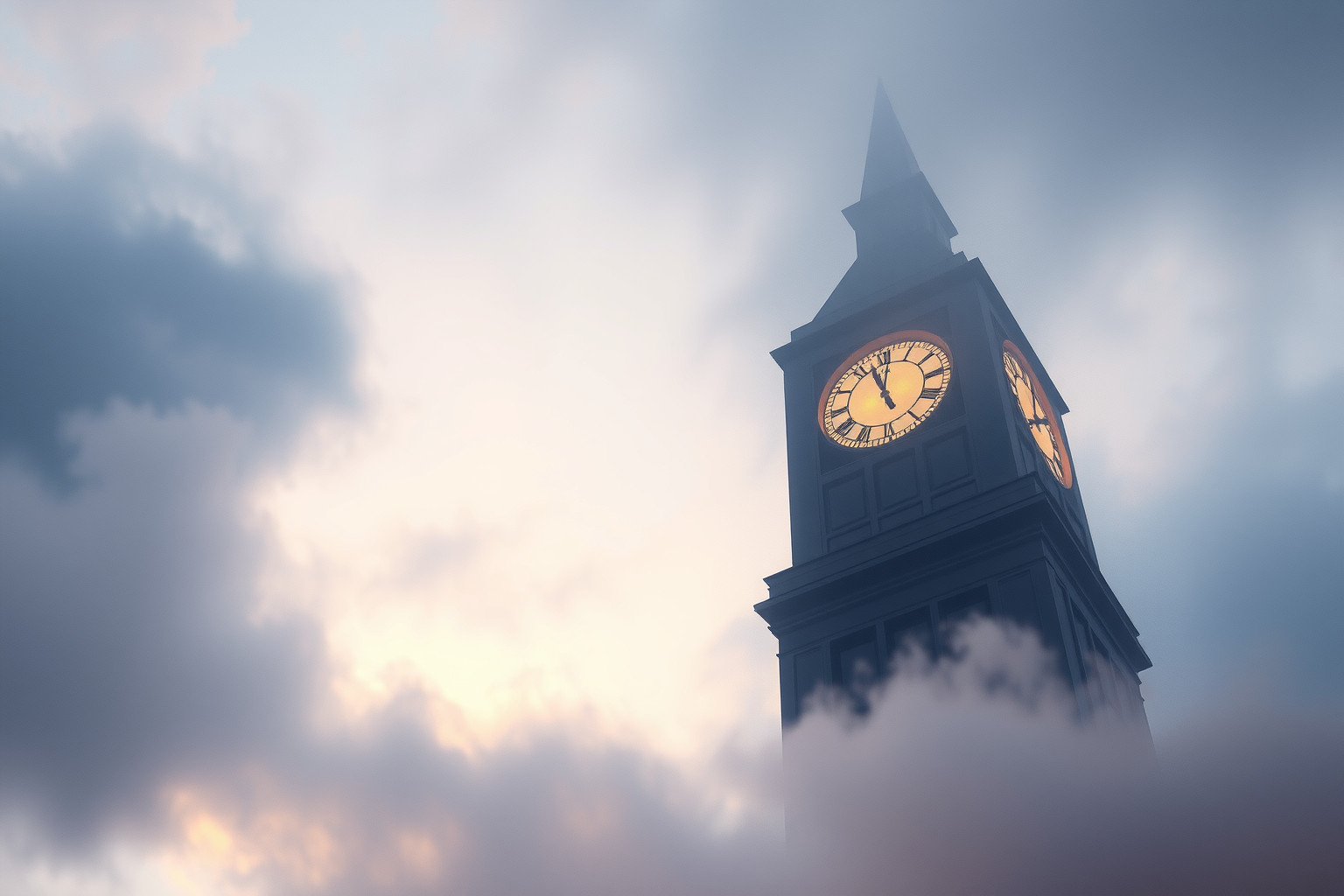 Sognare un campanile con orologio fermo simboleggia tempo bloccato.