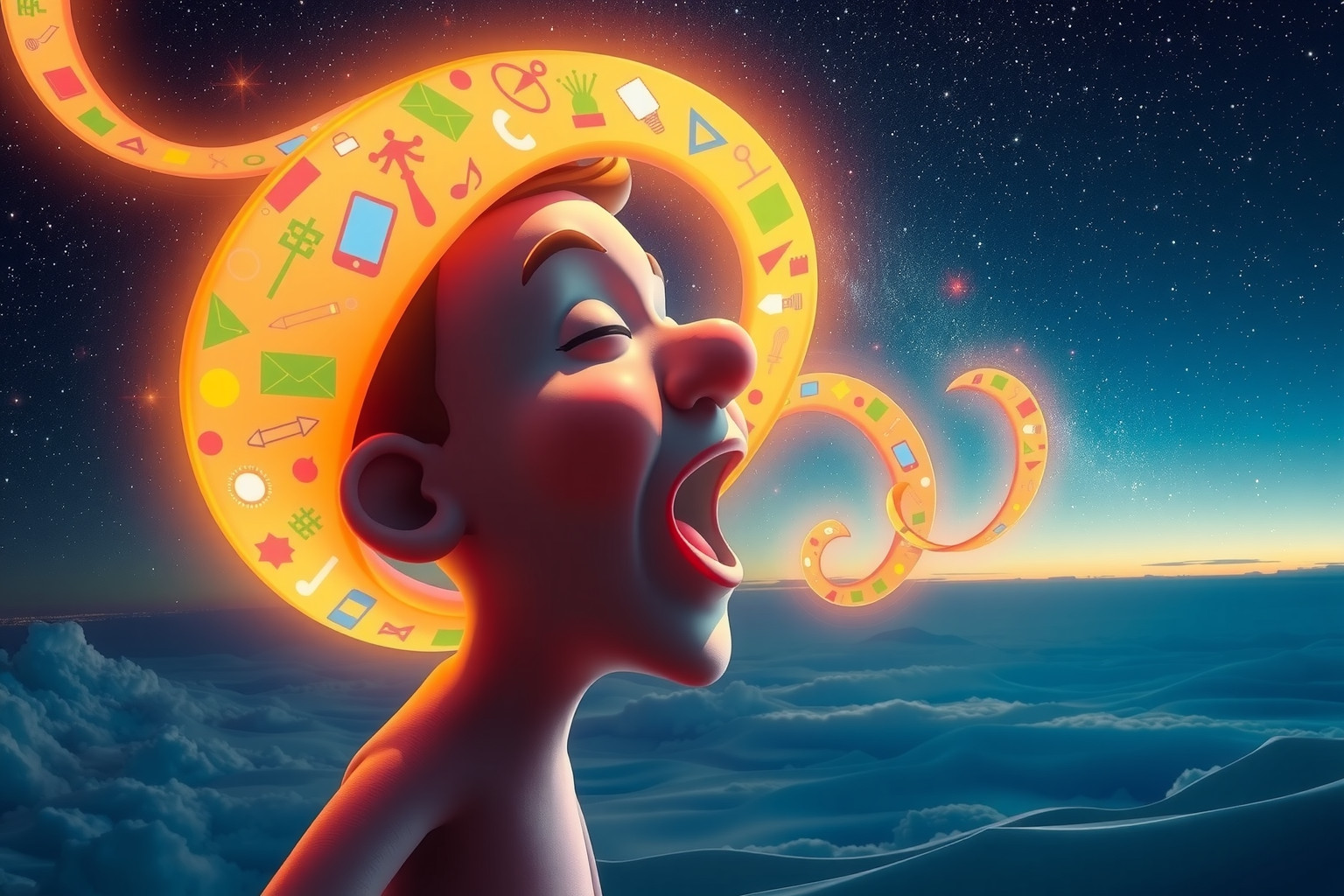 Sognare barzellette infinite riflette ansia per situazioni senza fine.