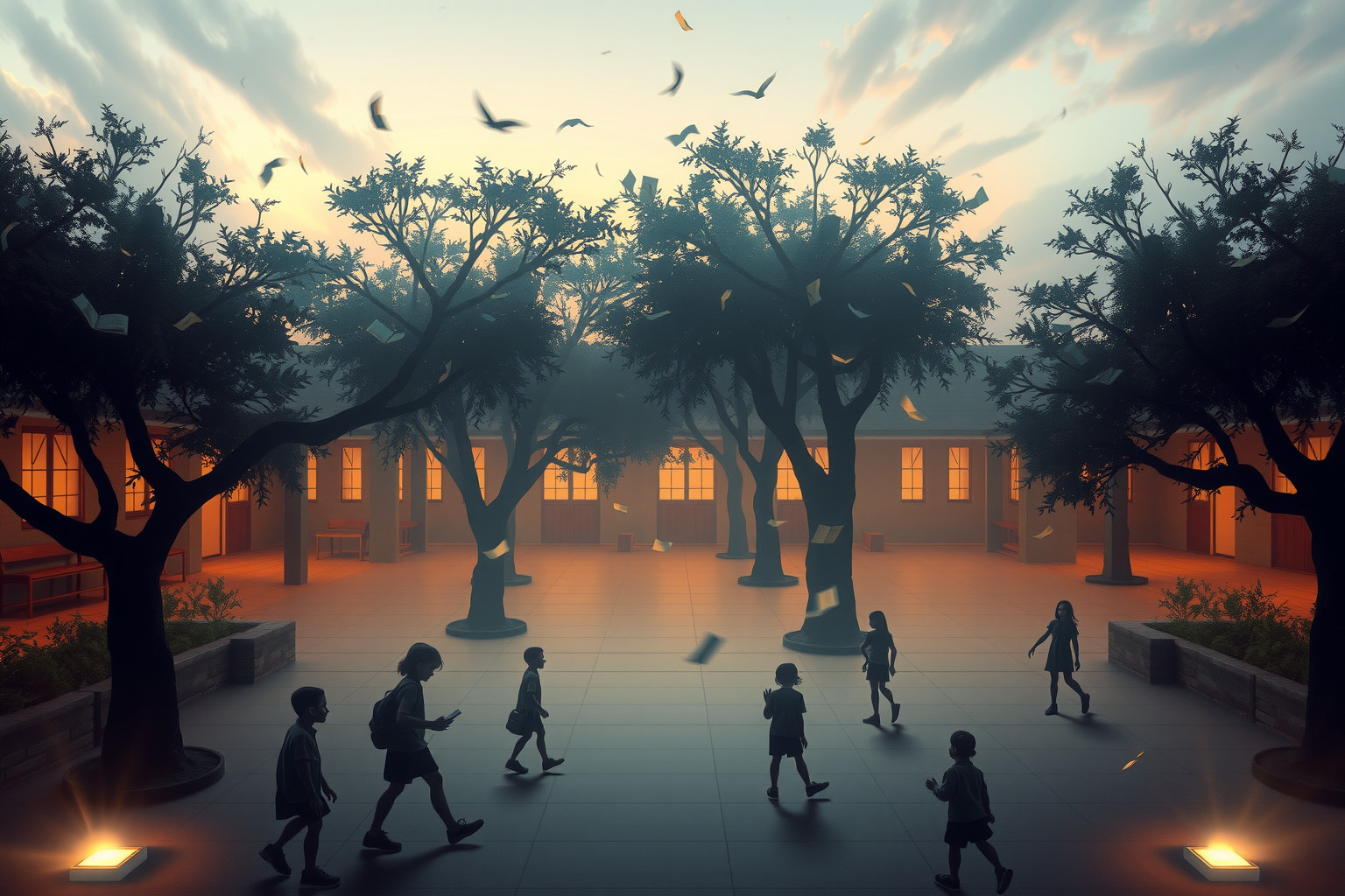 Il cortile scolastico nei sogni simboleggia crescita e memoria.