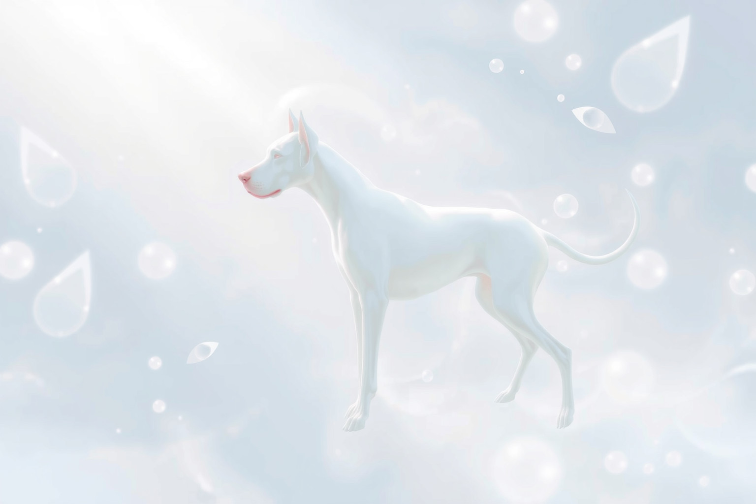 Sognare un dogue tedesco bianco simboleggia sincerità e protezione interiore.