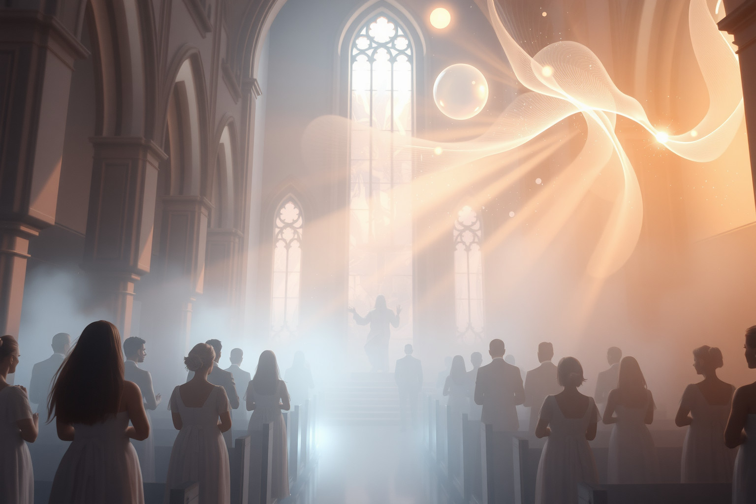 Sognare un funerale in chiesa simboleggia rinascita spirituale profonda.