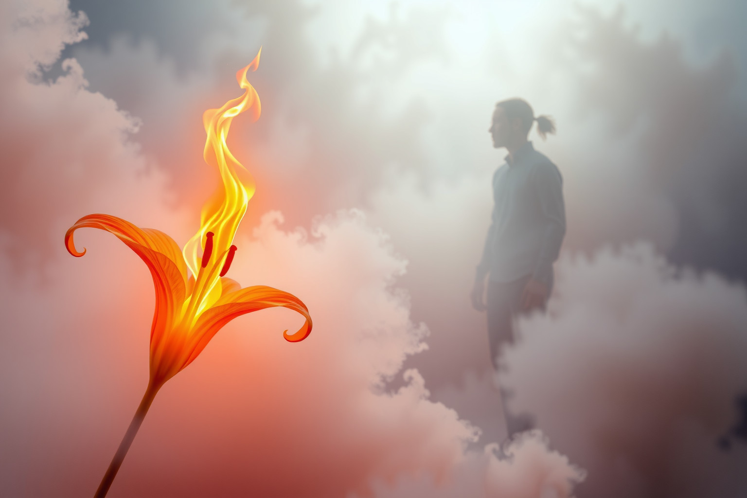 Sognare un giglio di fuoco e uno sconosciuto simboleggia passione nascosta.