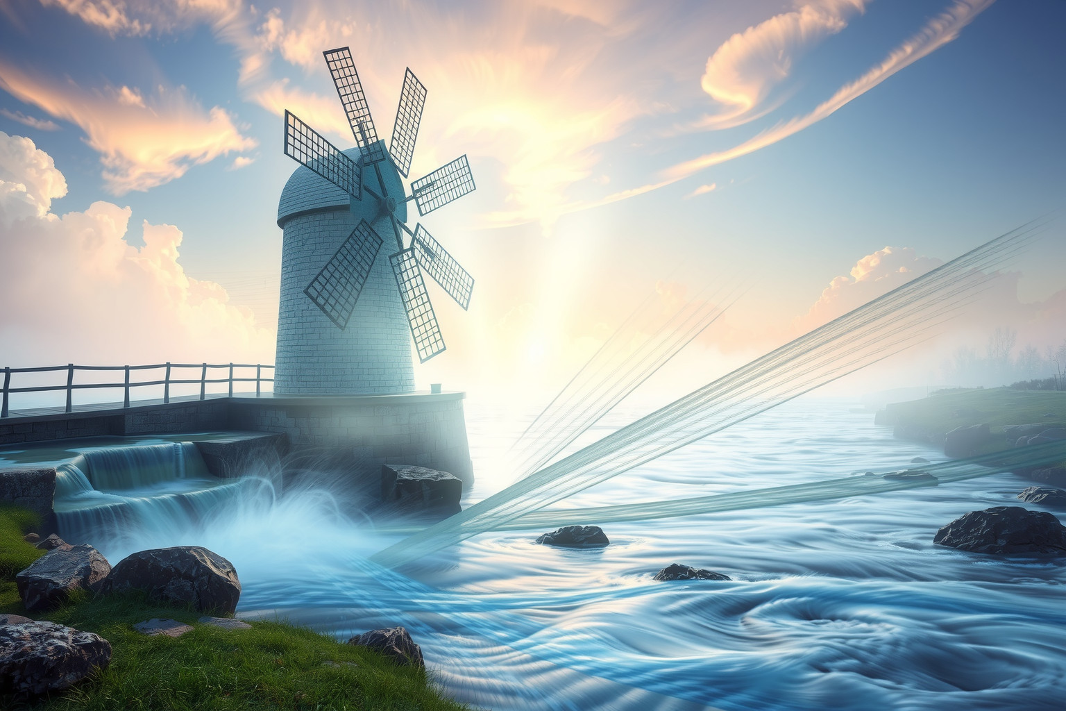 Sognare un mulino ad acqua simboleggia energia e rinnovamento.