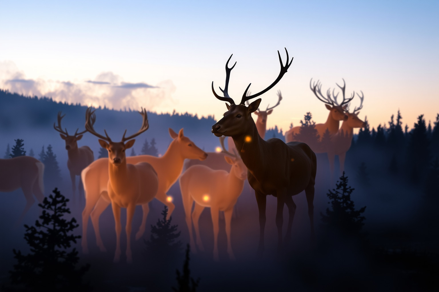 Sognare un wapiti in branco simboleggia forza e protezione collettiva.