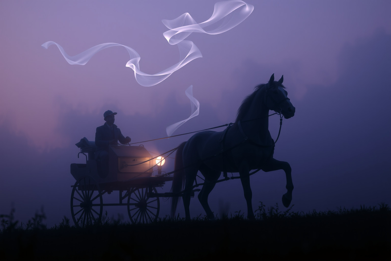 Sognare carrozza senza cocchiere indica perdita di controllo personale imminente.