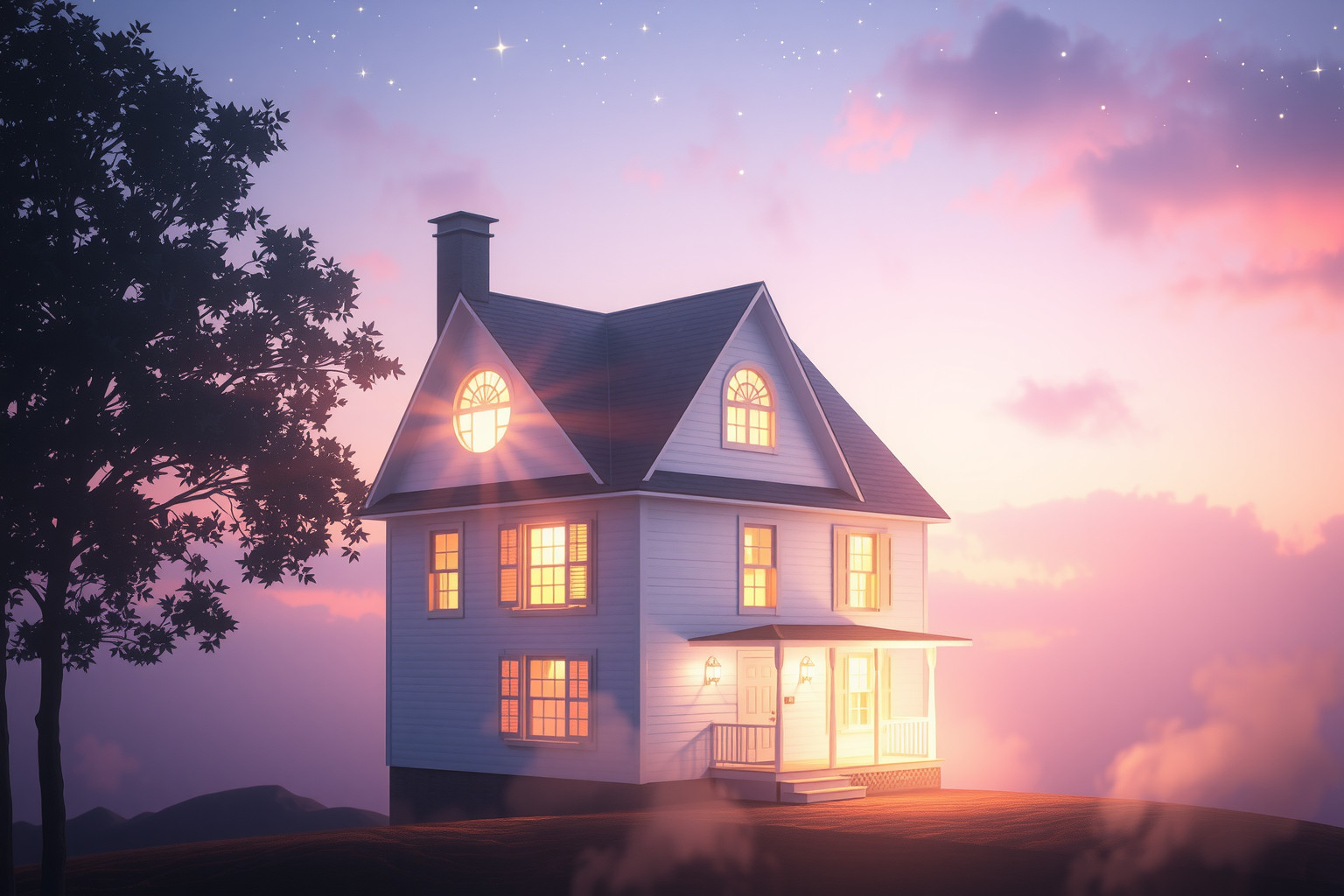 Sognare casa angolare illuminata simboleggia speranza e nuova consapevolezza.