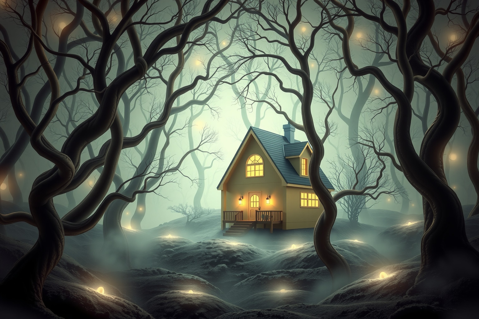 Sognare una casa angolare in un bosco simboleggia armonia naturale profonda.