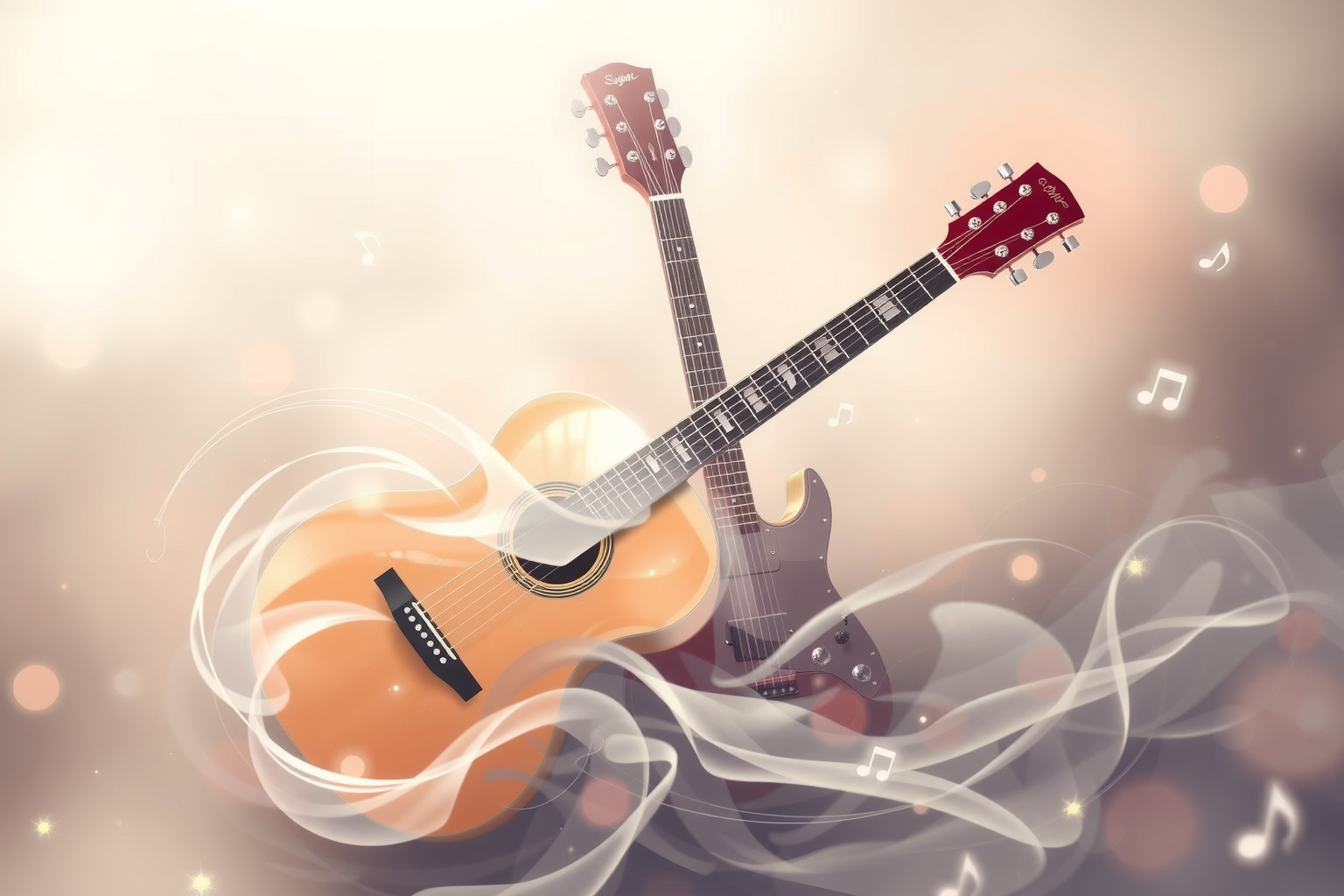 Sognare chitarra classica indica armonia interiore; elettrica, energia intensa.