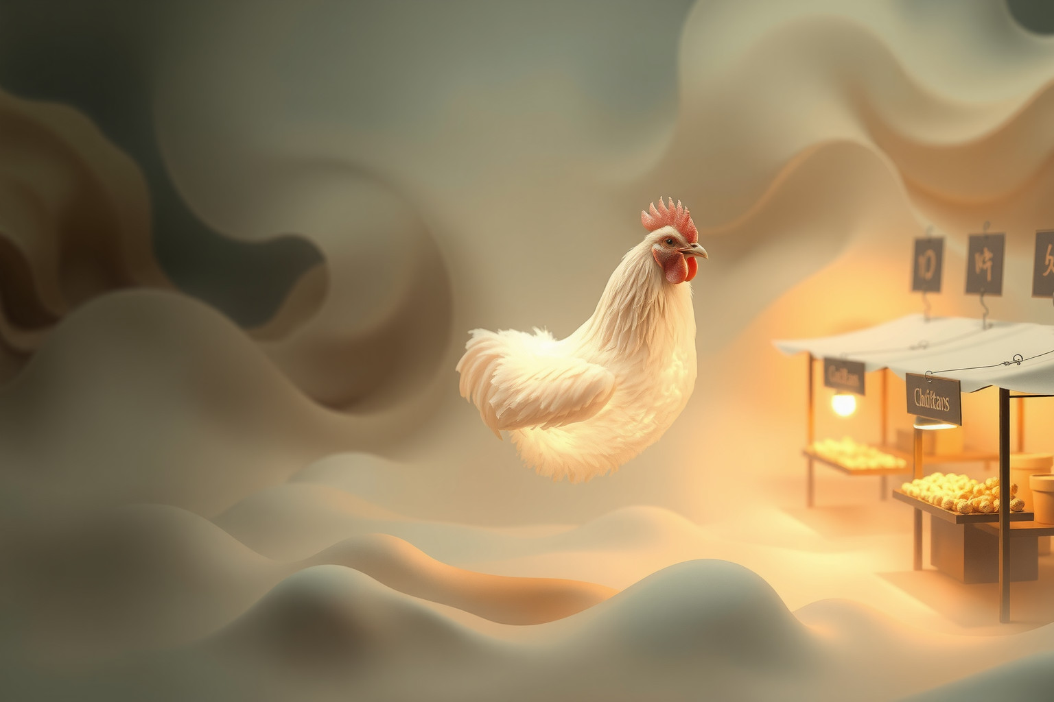 Sognare gallina bantam nel mercato simboleggia prosperità imminente.