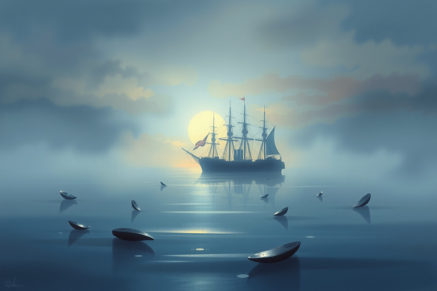 Sognare una nave da guerra indica conflitti interiori e perdite emotive.