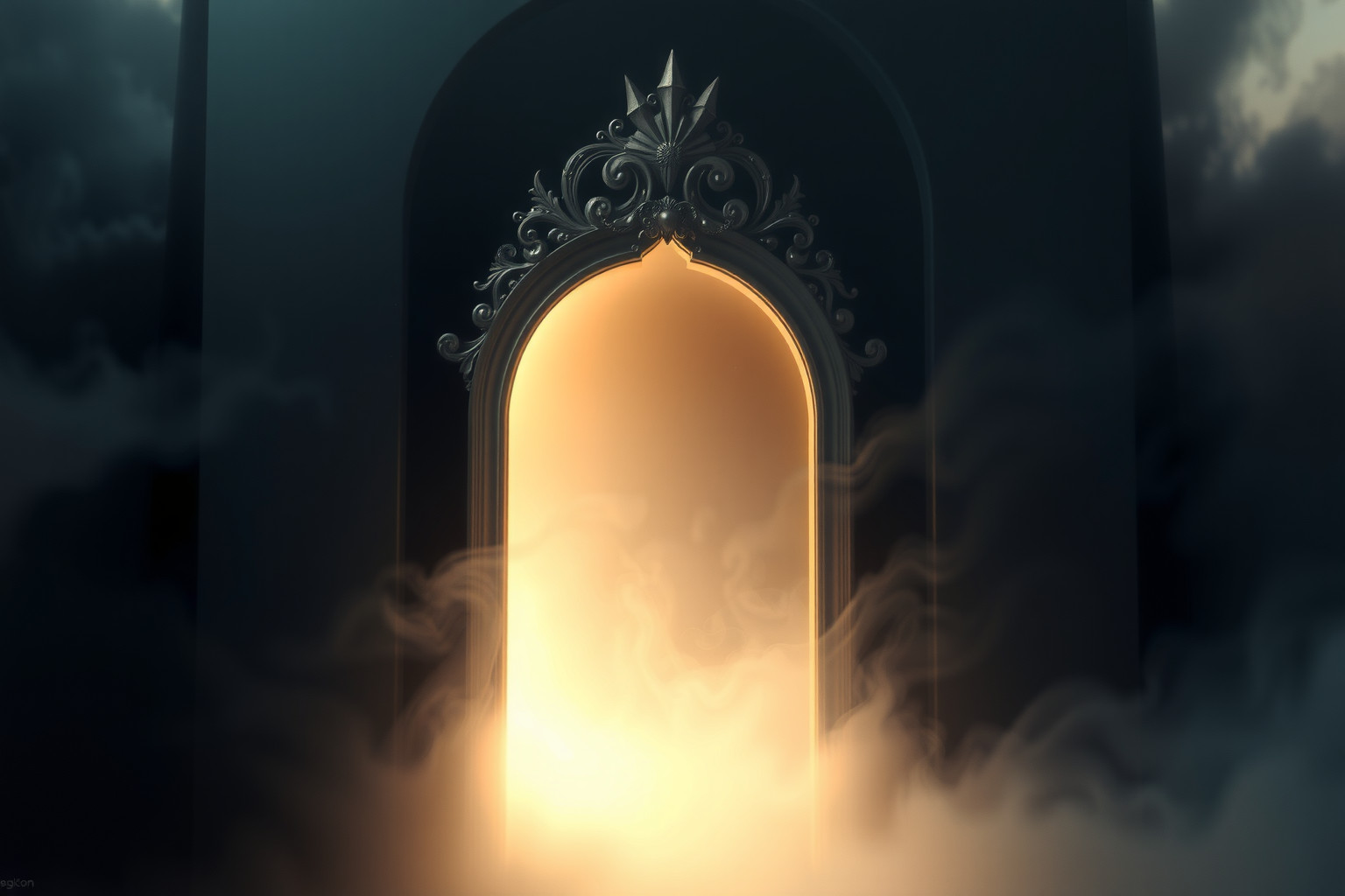 Sognare una porta d'onore oscura simboleggia misteri interiori nascosti.