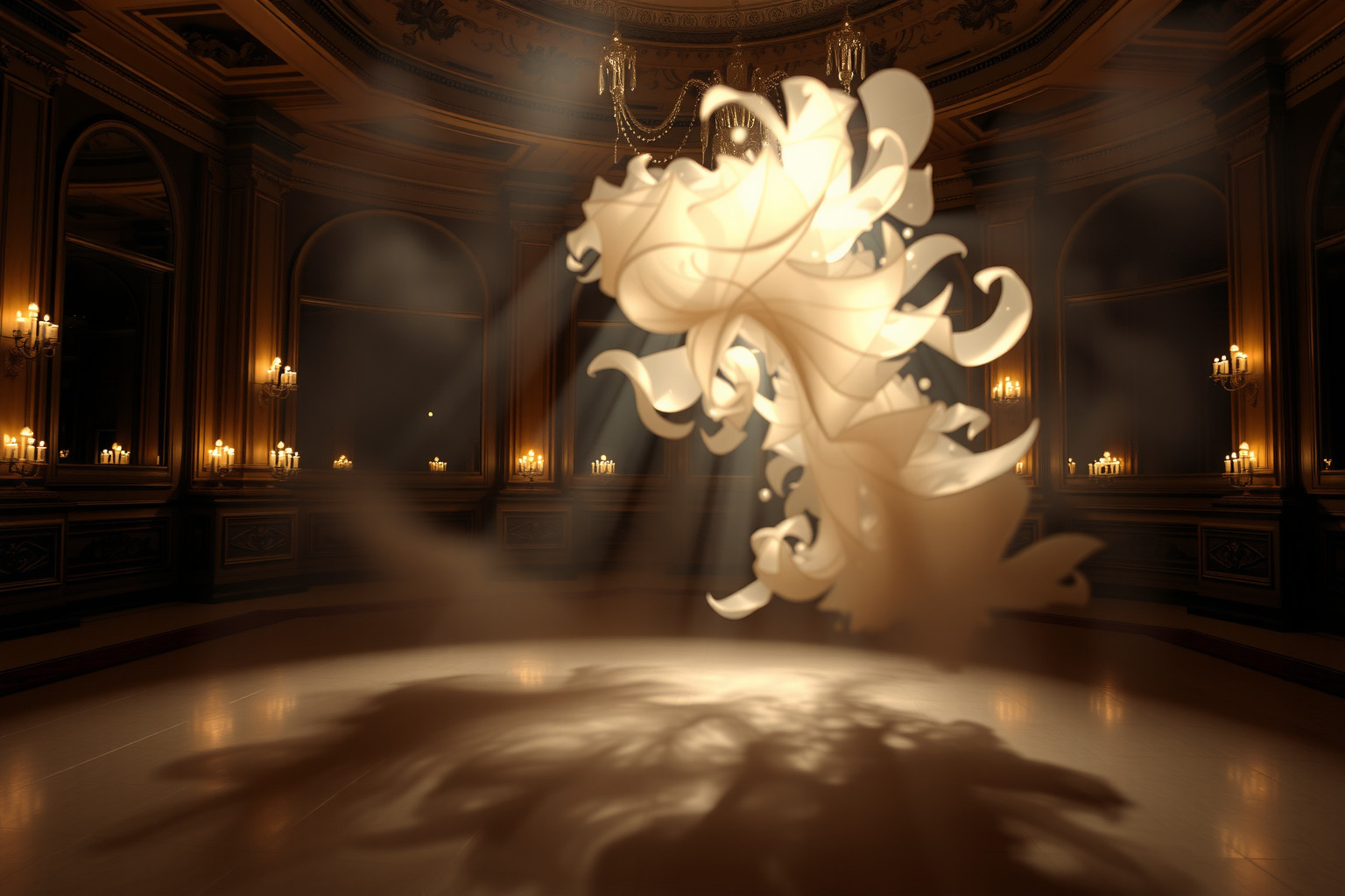 Sognare una sala da ballo illuminata da candele simboleggia eleganza e mistero.