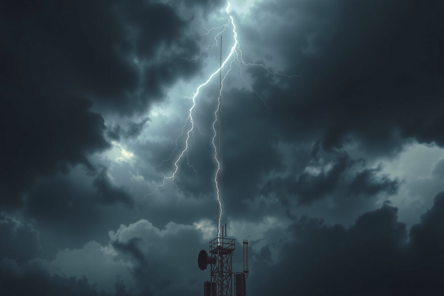 Sognare antenne in tempesta simboleggia sfide e comunicazioni turbolente.
