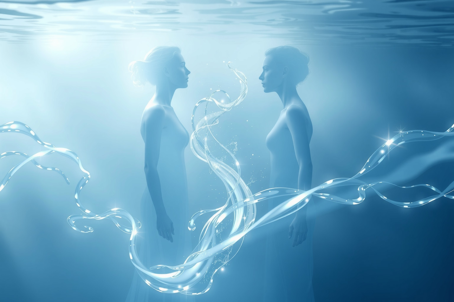 Sognare uno spirito dell'acqua indica connessione emotiva condivisa profonda.