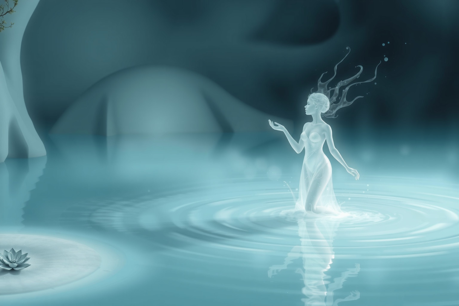 Sognare uno spirito d’acqua in sorgente termale simboleggia purificazione.