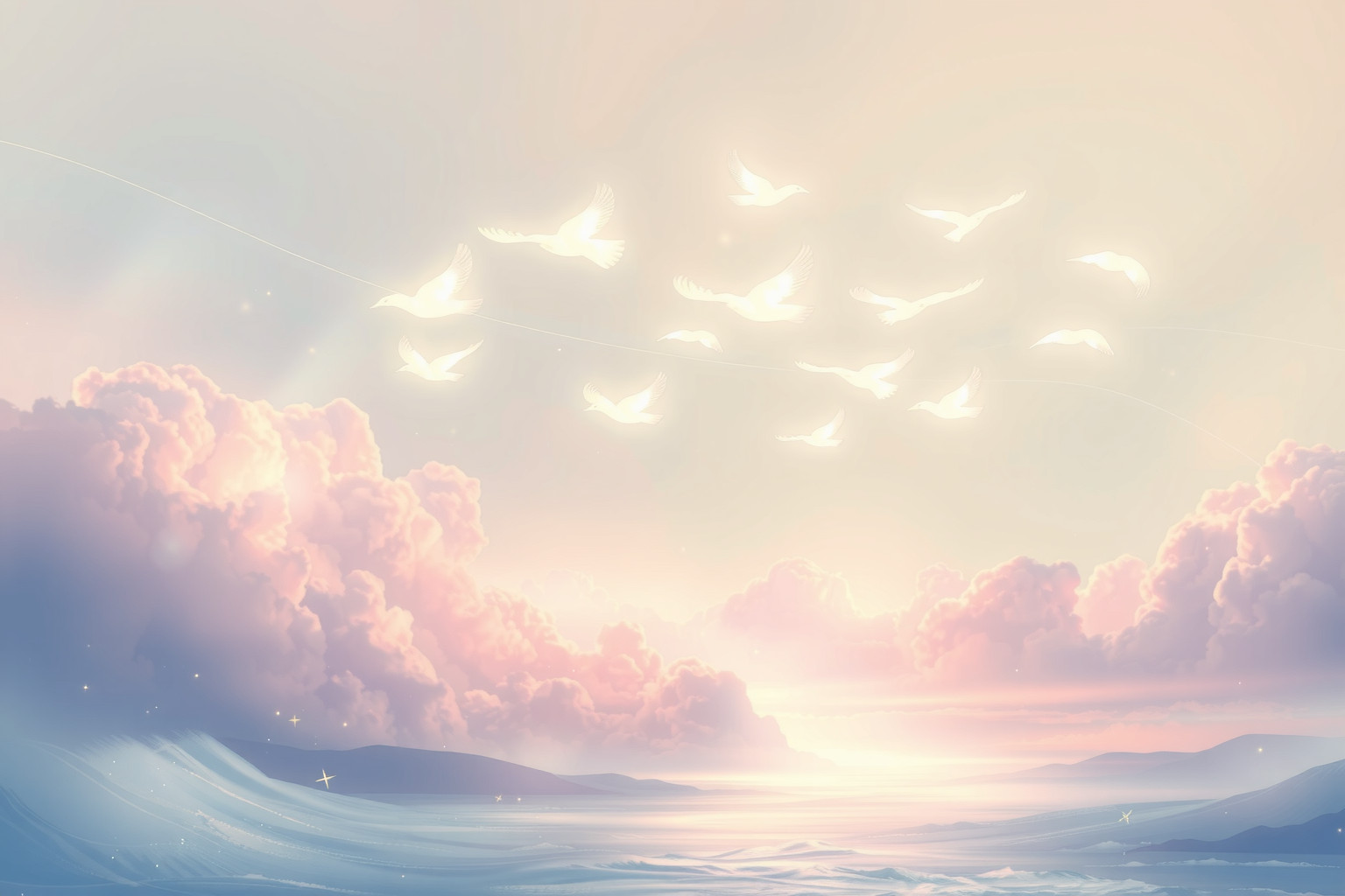 Sognare stormi marini simboleggia libertà spirituale e trasformazione interiore.