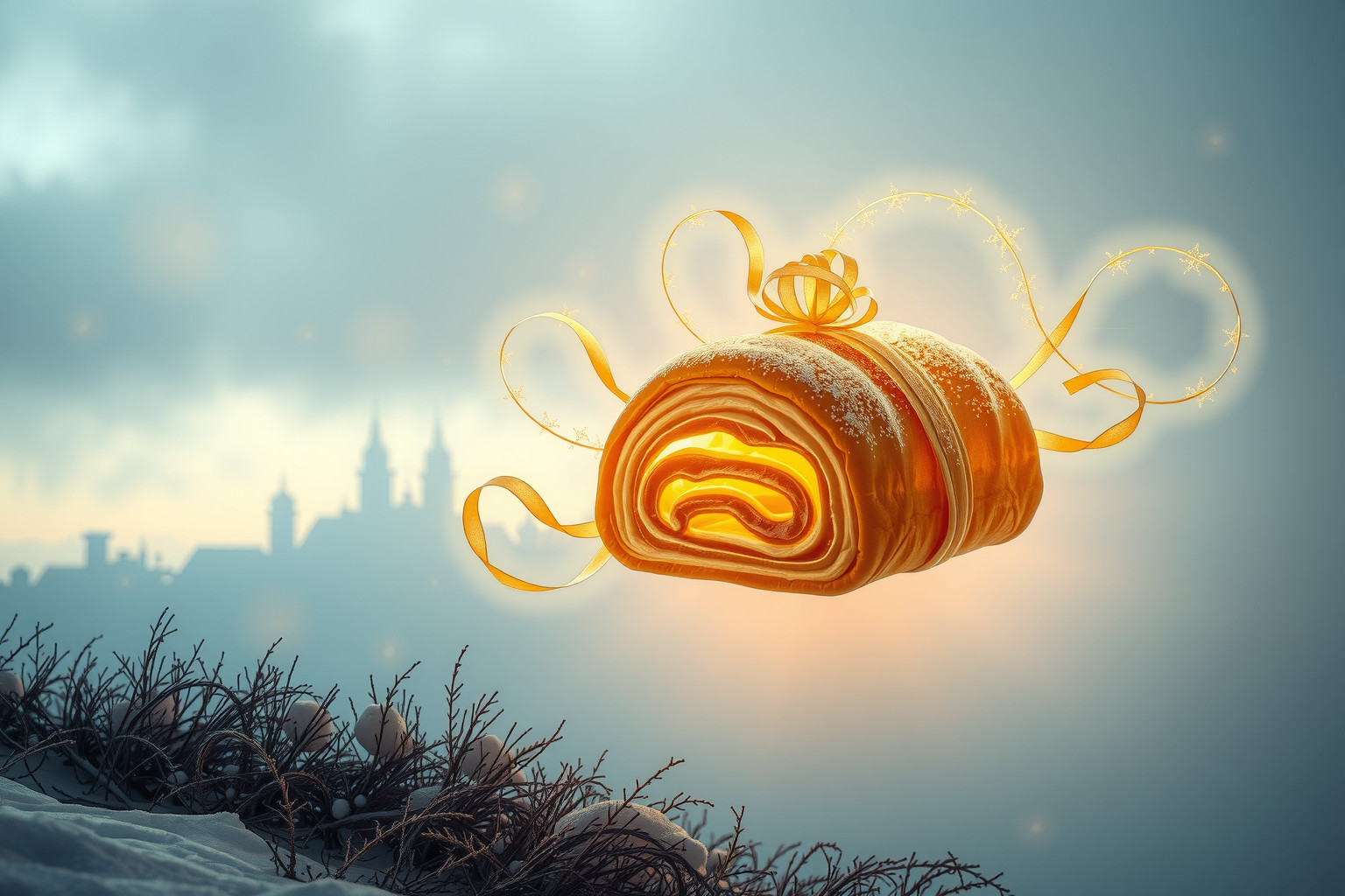 Sognare uno strudel di Natale gigante simboleggia abbondanza e gioia familiare.