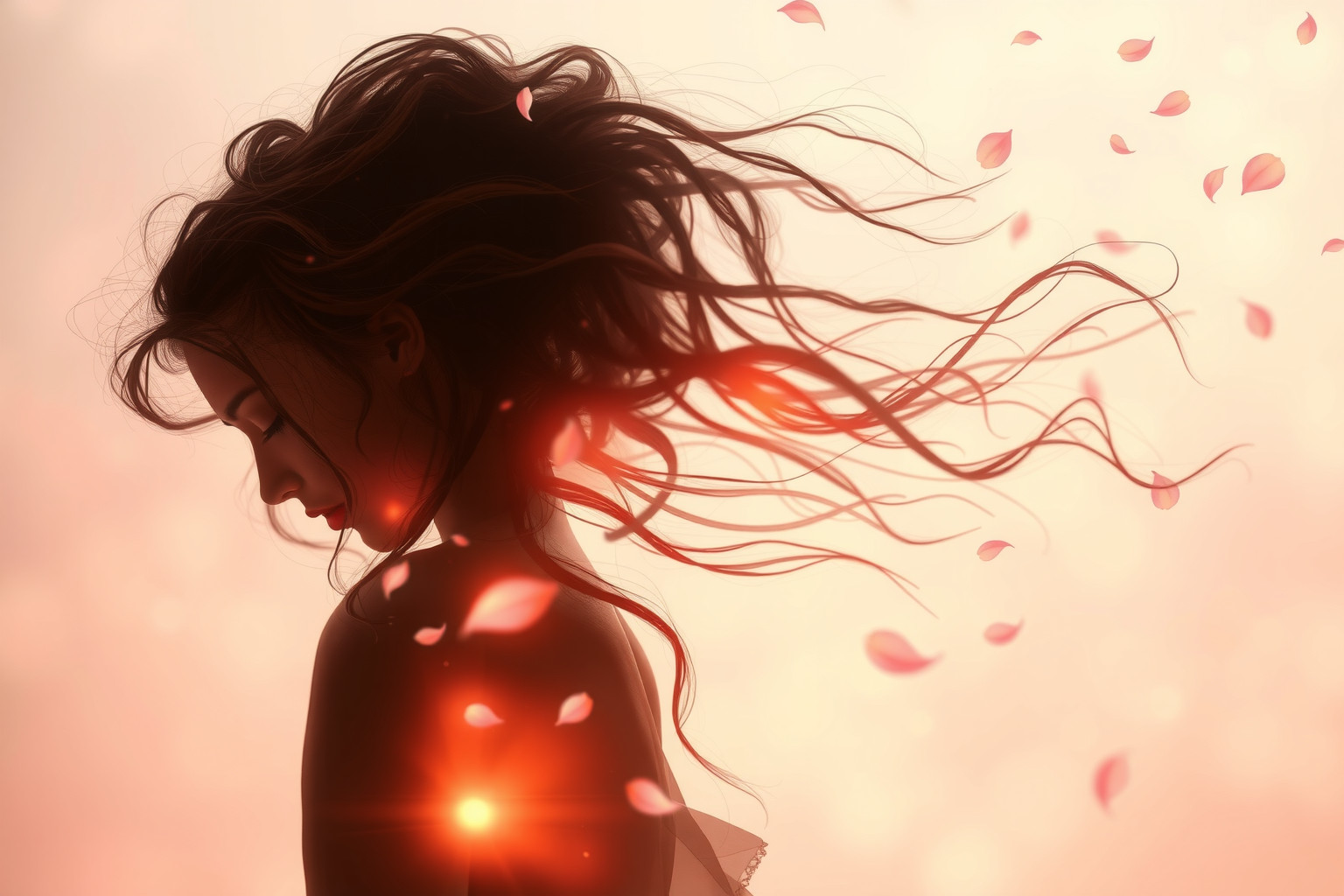 Sognare capelli in amore simboleggia desiderio e passione profonda.