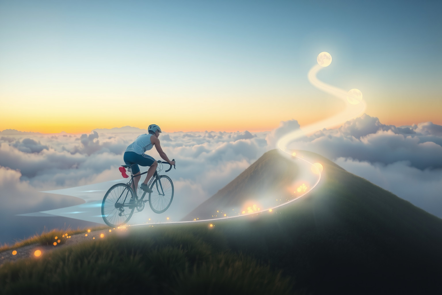 Sognare ciclismo simboleggia progresso personale e forte determinazione.