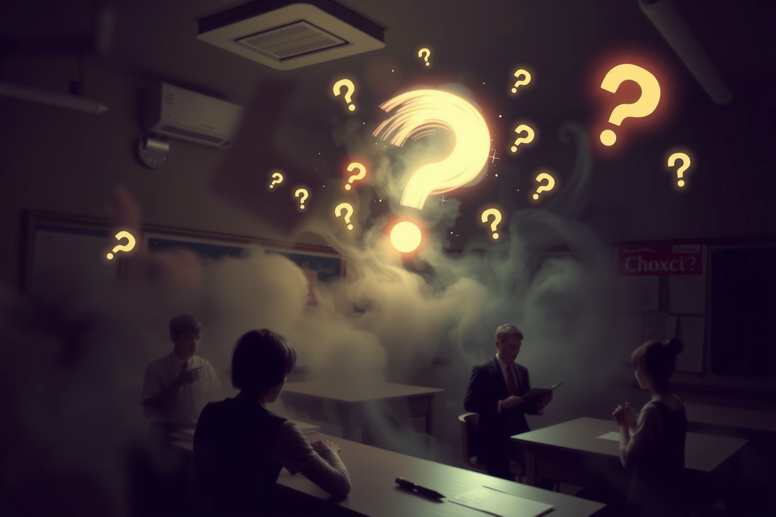 Sognare confusione in classe riflette dubbi sulle proprie capacità cognitive.