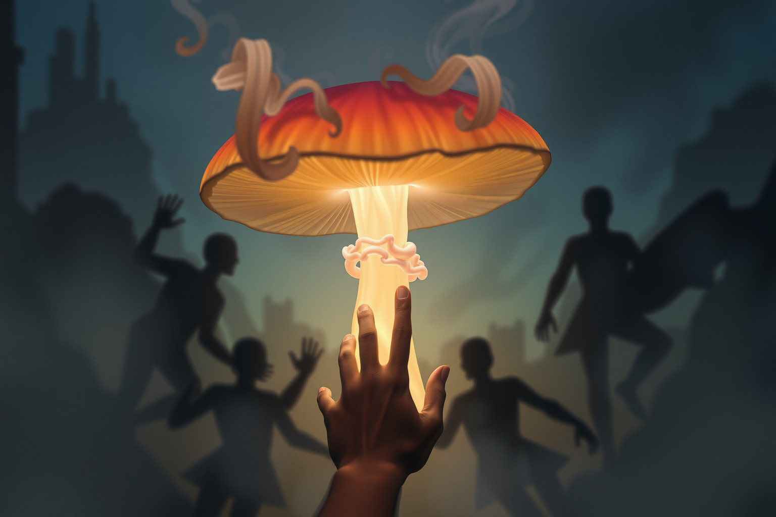 Sognare funghi velenosi simboleggia inganni e pericoli nascosti imminenti.