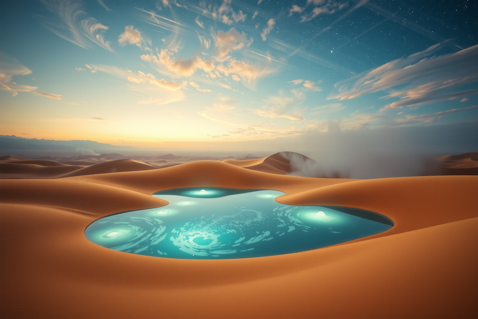 Sognare un'oasi simboleggia speranza e sollievo spirituale nel deserto.