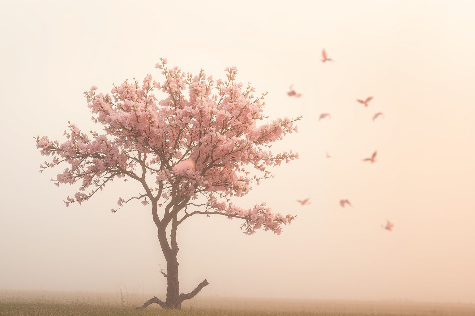 Sognare un albero di pesco in fiore simboleggia rinascita e speranza.