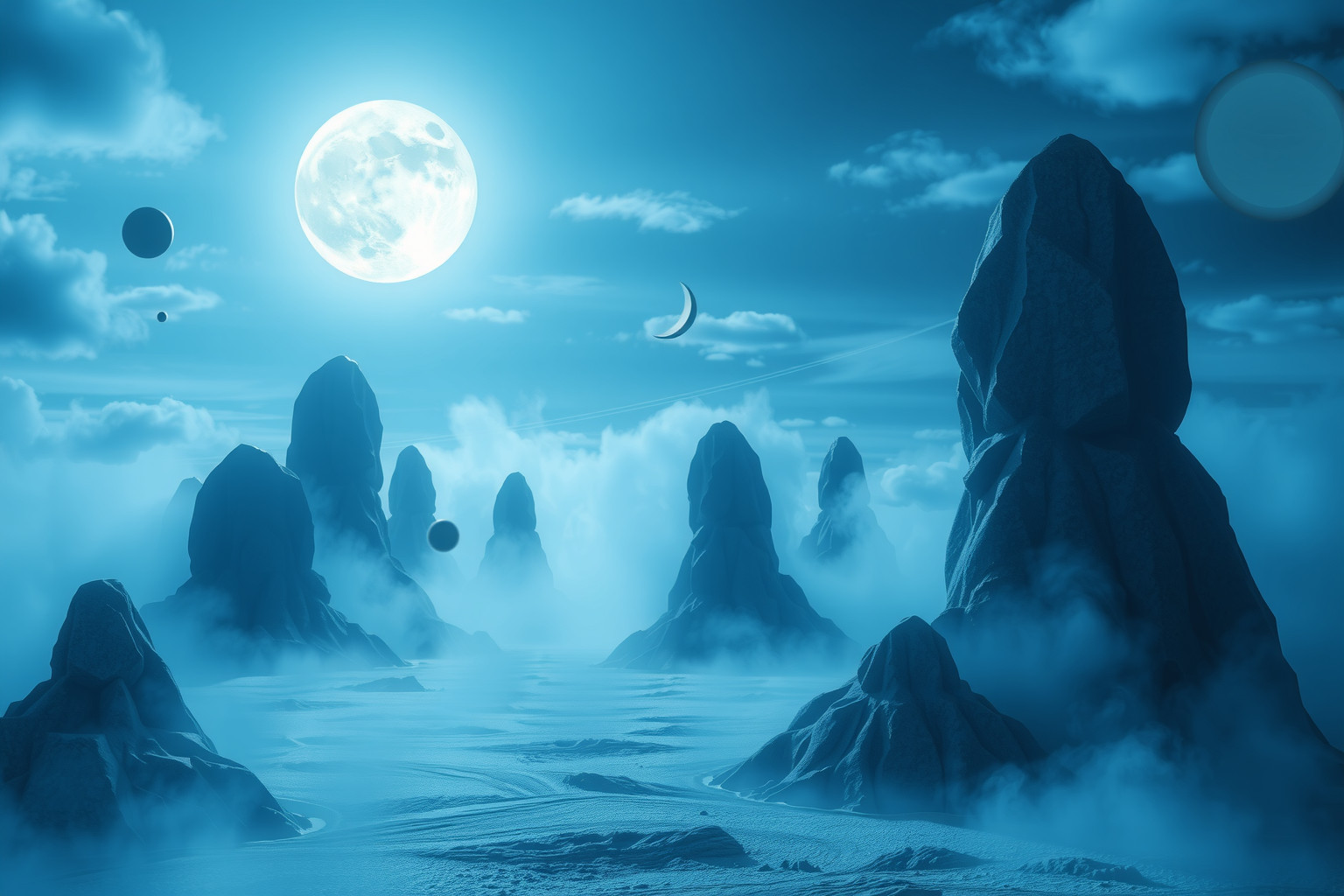Il chiaro di luna surreale stimola immaginazione e creatività profonde.