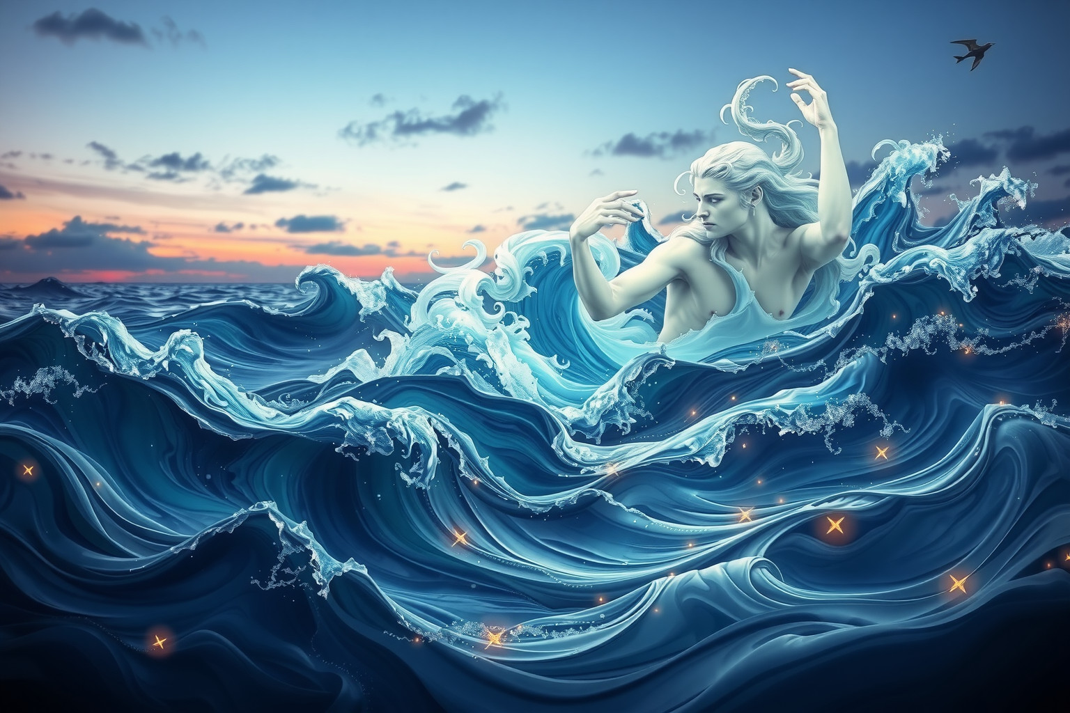 Sognare Nettuno simboleggia emozioni profonde legate all'acqua e mare.